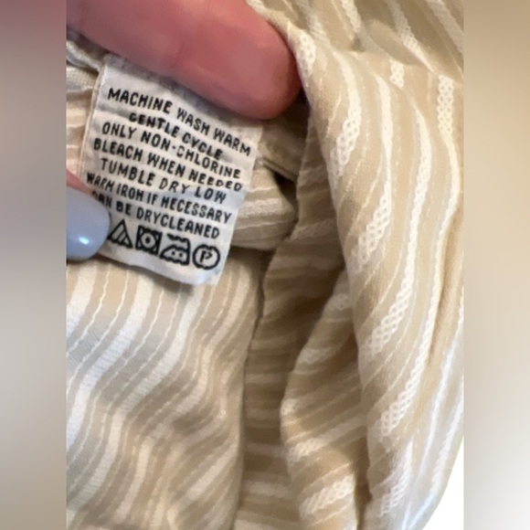Indigo Palms Denim Co. Men’s Shirt Sz M Long Sleeve Striped Button up Tan/White - Picture 14 of 14